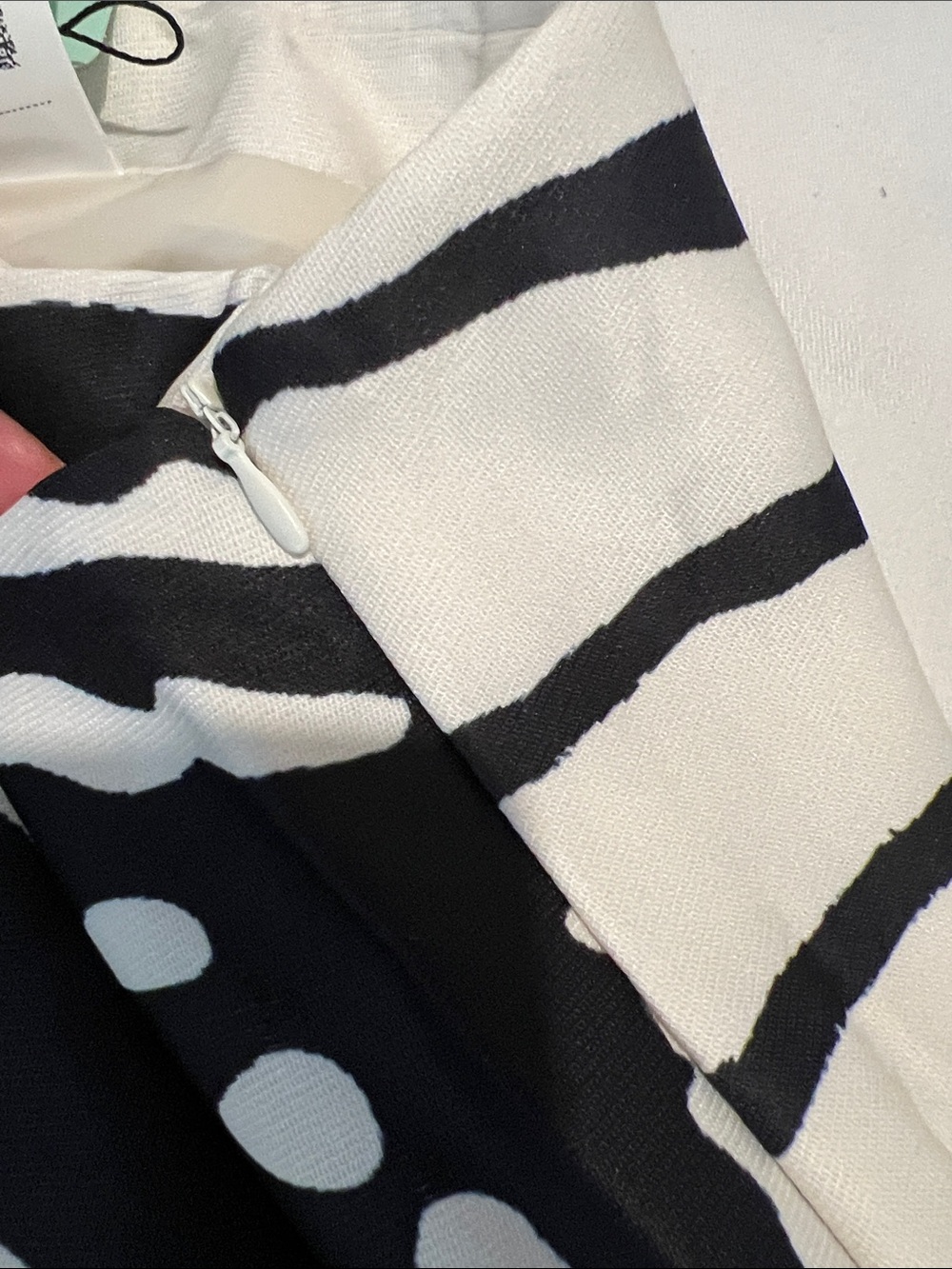 Zebra-Pattern Mini Skirt in Black & White - Picture 11 of 13